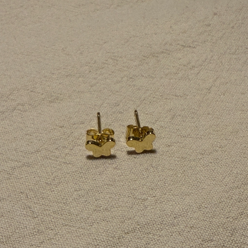 Gold Butterfly Stud Earrings